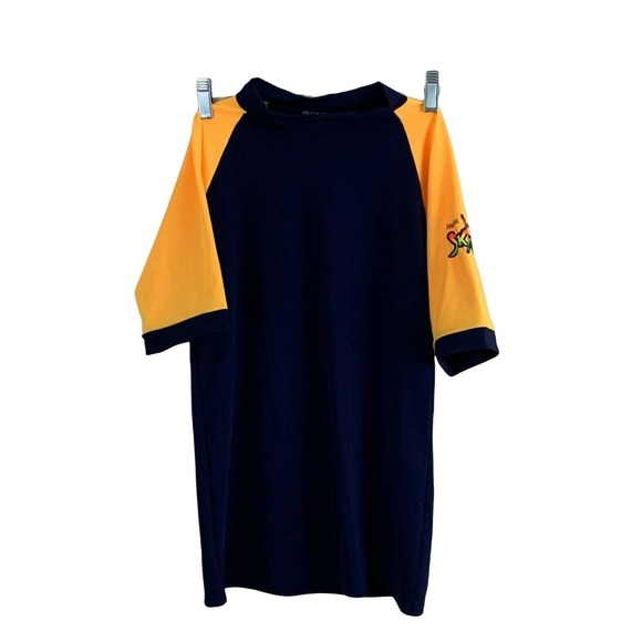 Radicool Skinz Boys Blue Yellow Swim top Size 14 New - Picture 1 of 3